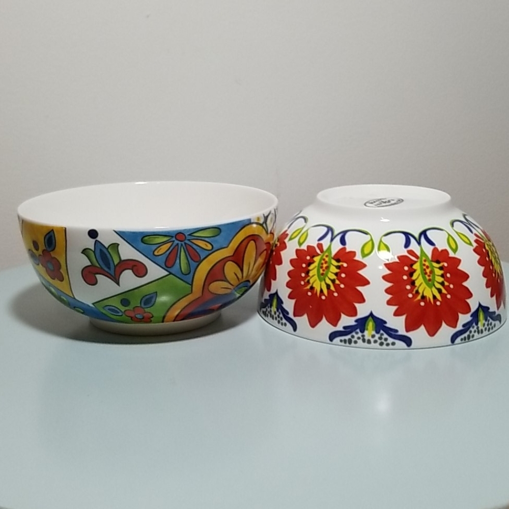 Maxcera Floral Design 6" Cereal Soup Ceramic Bowls - Picture 13 of 13